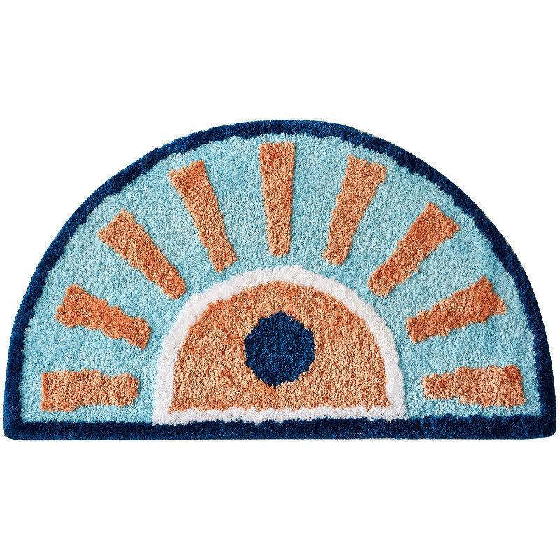 Ins Simple Semicircle Absorbent Bathroom Floor Mat Thickened Non-slip Carpet Toilet Washroom Toilet Door Mat