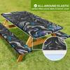 Waterproof Camping Tablecloth Set With Elastic Edge Drawstring Floral Print Rectangle Table Cover Outdoor Picnic BBQ