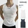 Men's Retro Slim Fit Sleeveless Cotton Tank Top - Summer Fitness Ribbed Undershirt
