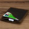 Men's Vintage Crazy Horse Leather Card Holder Retro Brown Coffee Slim Minimalist Wallet Handmade Multi-Card Slots for Daily Commute Practical Use