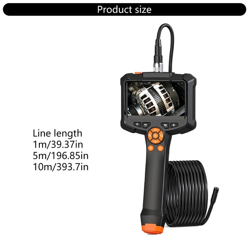 Industrial Endoscope Waterproof 8mm Borescope with 4.3inch IPS Screen Scope Camera Inspection Camera USB C Rechargeable
