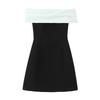 2025 Spring Women's Slim Strapless Patchwork Off-Shoulder Dress