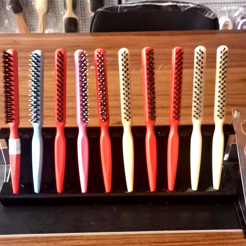 Cross-Border Triple Row Boar Bristle Styling and Teasing Comb with Pointed Tail