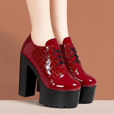 14cm Mărime Mică 33-43 Sexy Talpă Groasă Platformă Masivă Pompe Pantofi Femei Gură Adâncă Primăvară Tocuri Înalte cu Bloc Pantofi Model