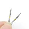 10 sztuk diamentowe wiertła dentystyczne płomień Ogival End Type Dia-burs do High Speed Handpiecess Medium FG 1.6mm FO-21EF