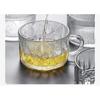 Taza de Desayuno de Vidrio Vintage Transparente Leche Avena Hogar Jugo Avena Tazas de Café con Asa Cristalería Transparente