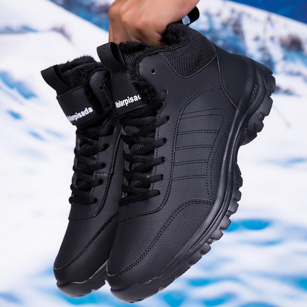Men's Winter Velvet Warm Thick Dad Shoes Snow Boots Sports and Leisure Middle-aged and Elderly Walking Shoes Anti Slip