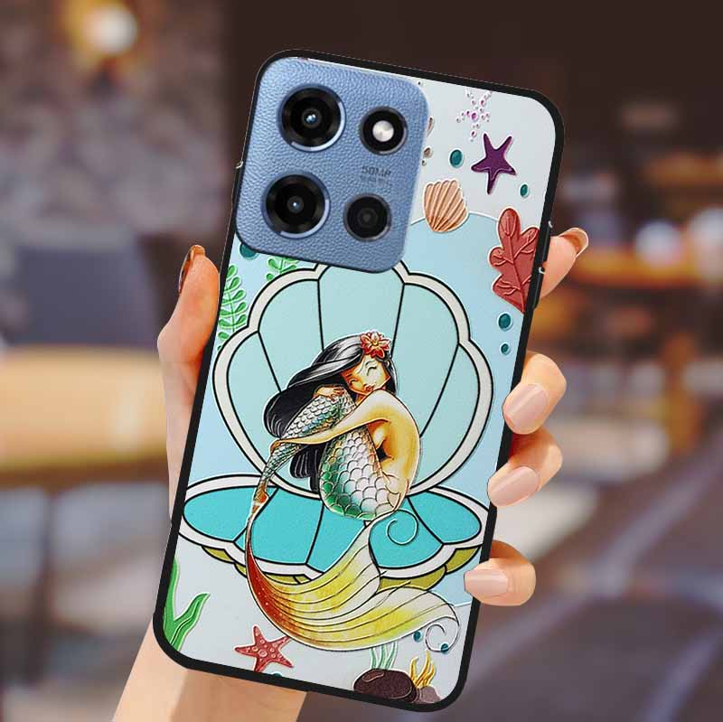 For Motorola G 5G 2025 Phone Case Bumper Soft TPU Silicone Back Cover 3D Flower Emboss Shell For Motorola Moto G 5G Fundas Coque