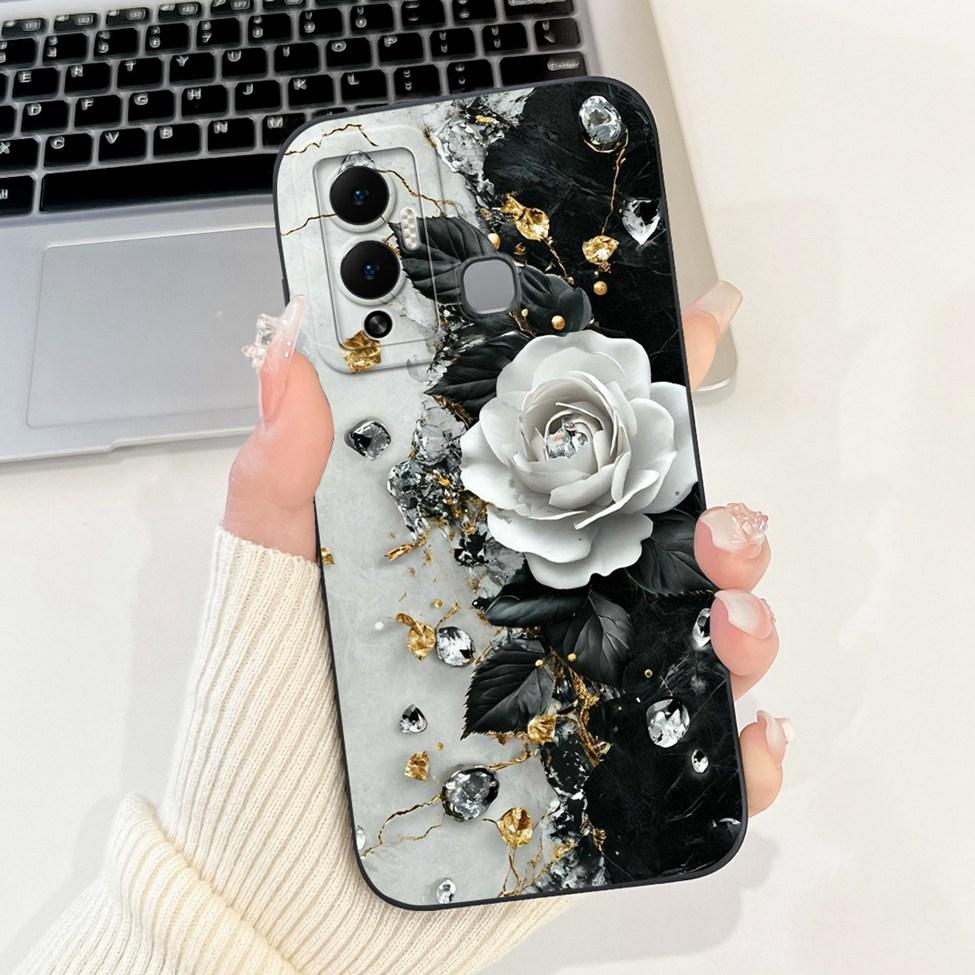 For Infinix Hot 12 Play Case Silicone Cute Fashion Butterfly Love Painted For Cover Inifnix Hot 12 Play Phone Case X6816 X6816C