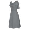European and American New Chiffon Dress, Women's Sexy One-word Shoulder Wedding Dress Dress