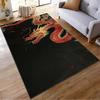 Chinese Dragon Pattern Carpet with Black Background, Bold Red Design Suitable for Use As an Anti-slip for Living Room Bedroom Sofas