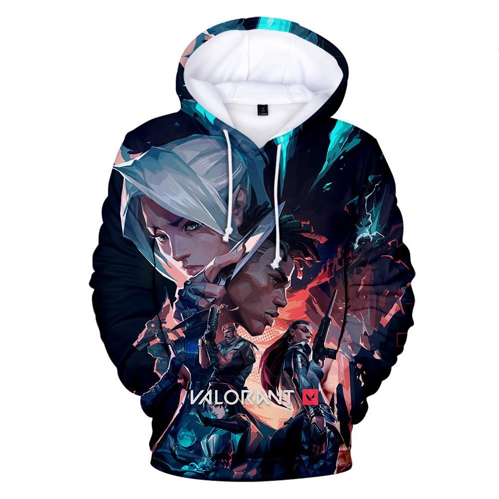 Unisex Anime Graphic Print Pullover Hoodie Men Women Casual Street Sweatshirt