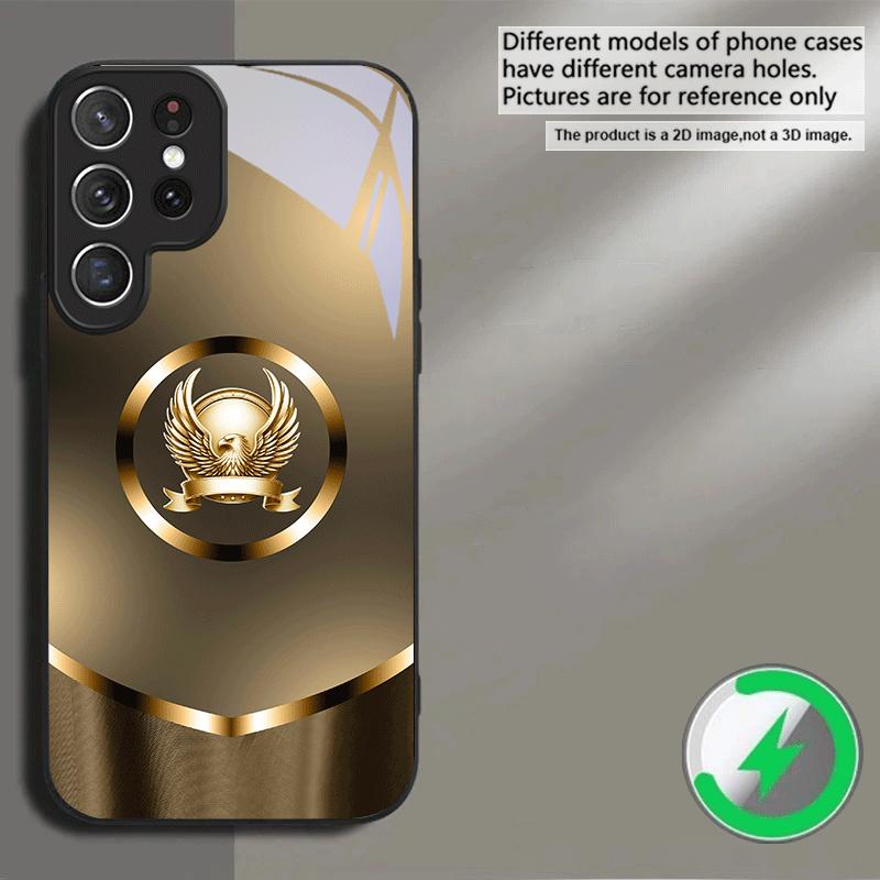Golden gradient dragon For Samsung S26 S20Ultra S21 Pro S22 Plus S23 FE S24 Ultra S25 Edge For Magsafe Glass Phone Case