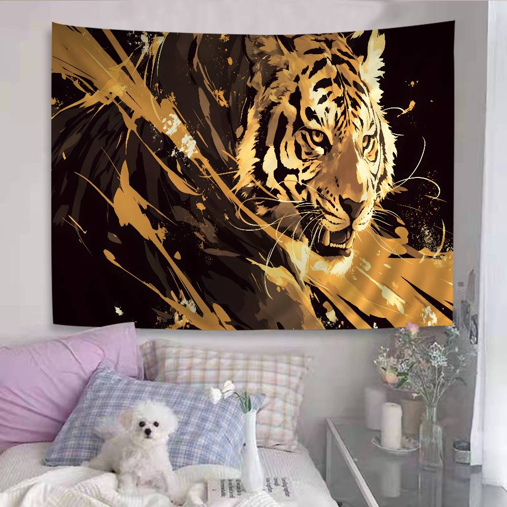 Tiger Pattern Anime Tapestry Indian Buddha Wall Decoration Witchcraft Bohemian Hippie Wall Hanging Sheets