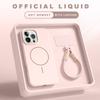 Official Lanyard Magnetic Phone Case For iPhone 15 14 16 Plus 11 12 13 16 Pro Max Silicone Magsafe Strap Protector Soft Cover