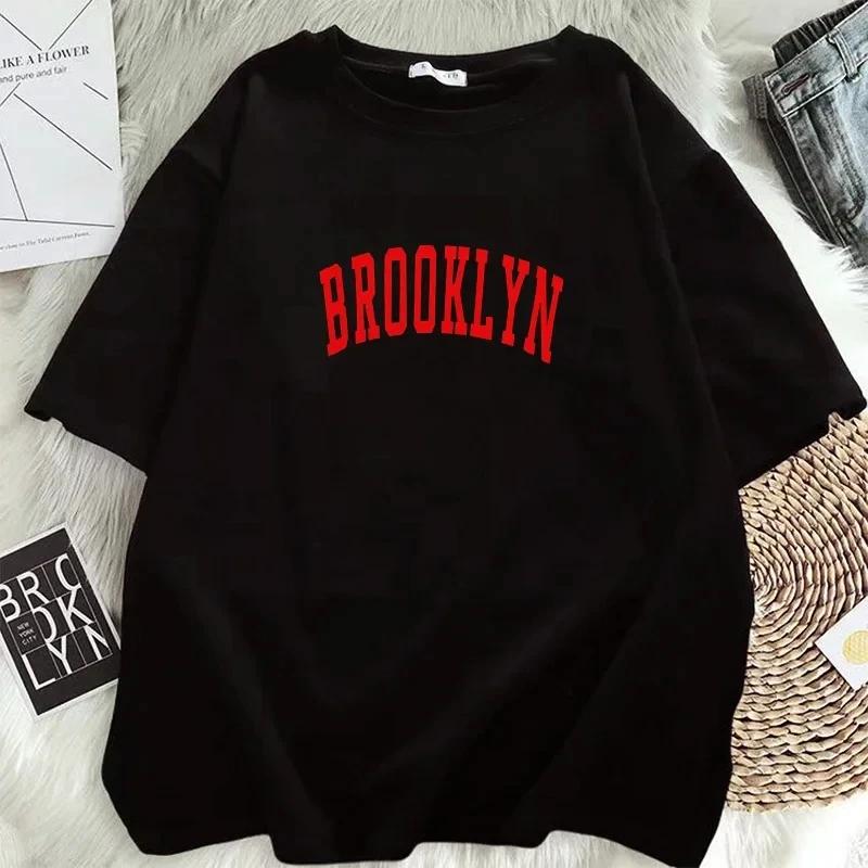 Letní Brooklyn New York Tričko Pánské Dámské Krátký Rukáv Tričko Hip Hop Topy Trička Dámská Trička Y2k Oblečení Trička Nadměrná velikost