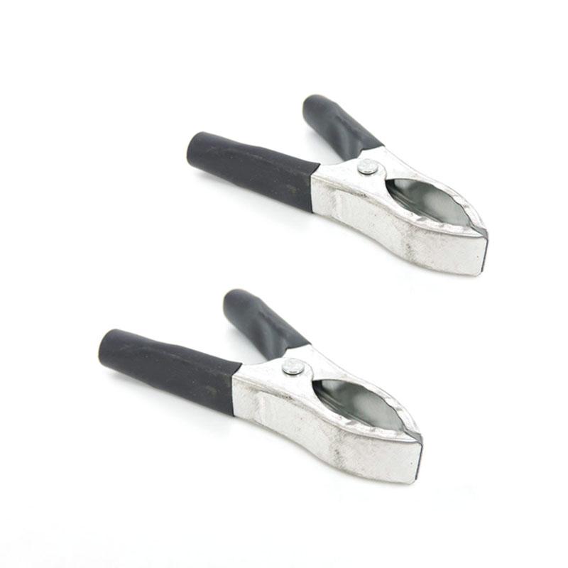 

70 мм, 30 A, металева пластикова ручка, затиск типу «крокодил», випробувальний провод для батареї, ізольований щуп, червоно-чорний для батареї автомобіля. 2pcs black