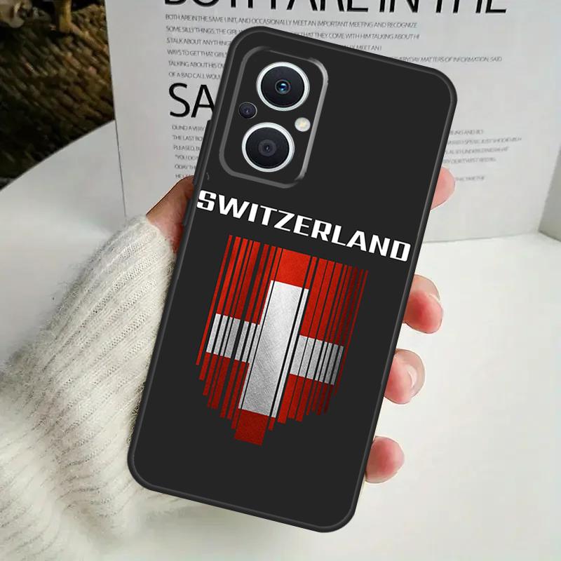Switzerland Swiss Flag Case For OPPO Reno 12F 13F 14F 10 11 12 13 14 Pro 8T 7 8 Lite OPPO Find X6 X5 X8 X9 Pro Cover