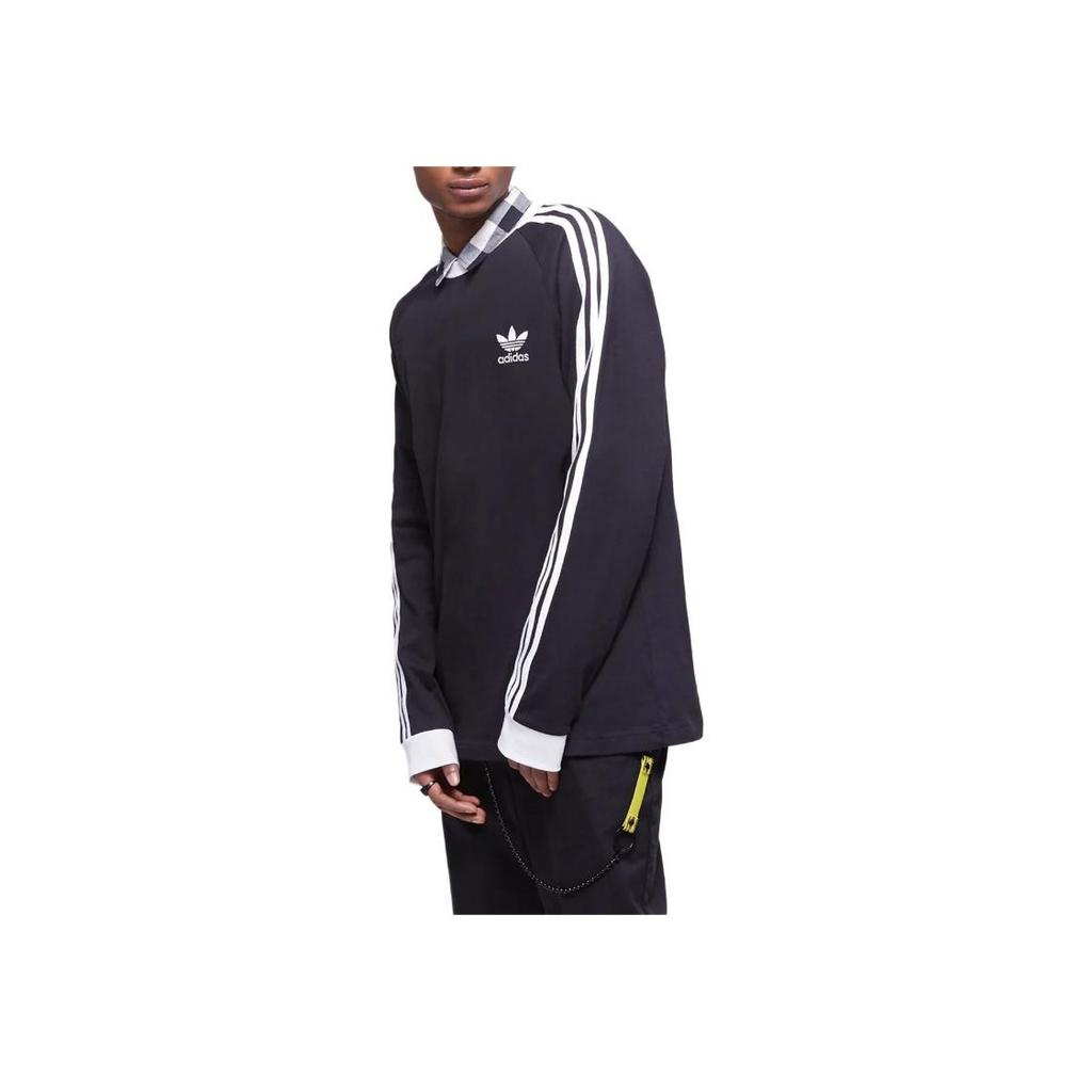 Adidas Originals Adicolor Series Trefoil Double Side Stripe Long Sleeve T-Shirt Men Tops Black IA4877