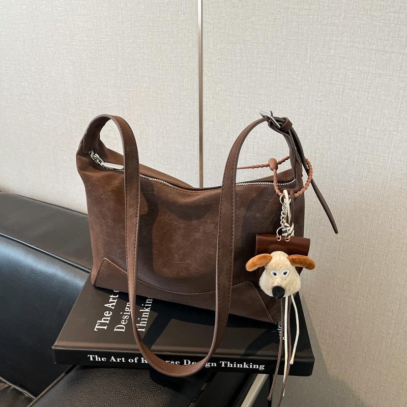 Retro bag women's large-capacity new autumn shoulder messenger bag casual work commuter dumpling bag