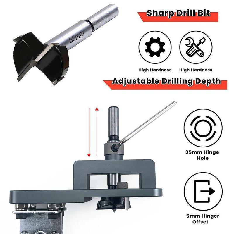 Woodworking 35mm Hole Opener Hinge Opener Door Cabinets Hinge Locator Wood Work Hole Drilling Guide Locator