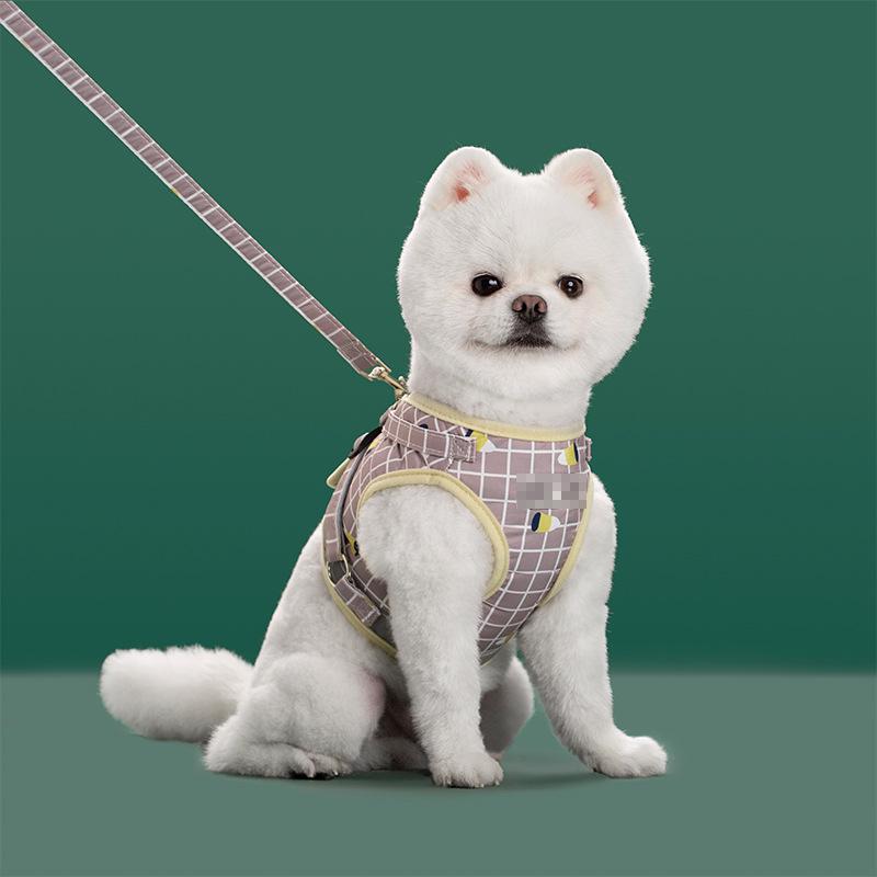 Reflective Plaid Pet Harness and Leash Set - Anti-Pulling and Breathable for Cats and Dogs