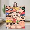 Shinchans 90S Cartoon Flannel Blanket  Awesome Throw Blankets For Bed Sofa Couch 150*125Cm Rug Piece