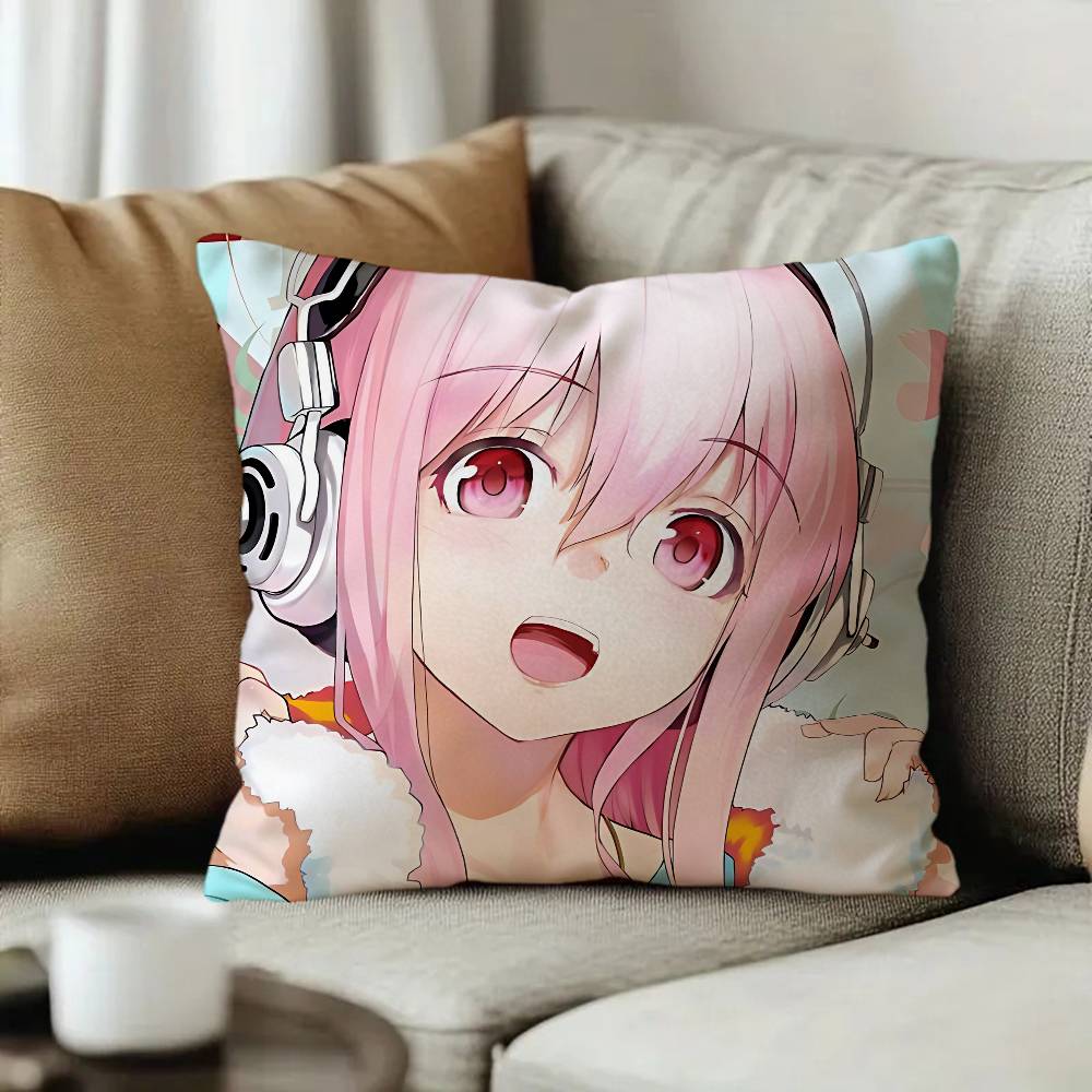 Beautiful Super S-Sonico Personalized Pillow Dust Cover Bedroom Kids Party Decoration Pillowcase Birthday Children Gift