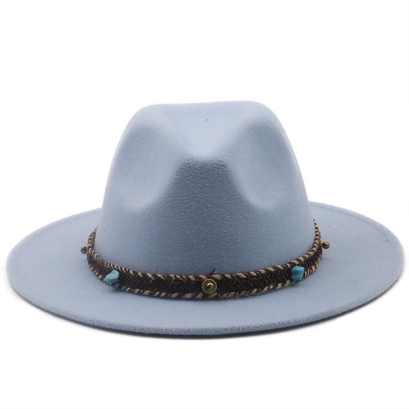 European and American High-quality Wide-brimmed Men's and Women's Fedoras, Fashionable Woolen Top Hats, and a Panama Jazz Felt Hat.