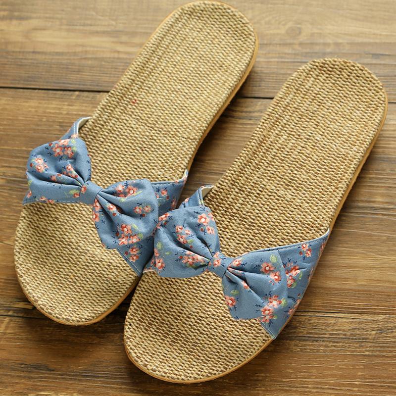 Women Slippers Spring Summer Home Shoes Women Casual Bow-knot Flip Flops Soft Breathable Slides Beach Sandals Female