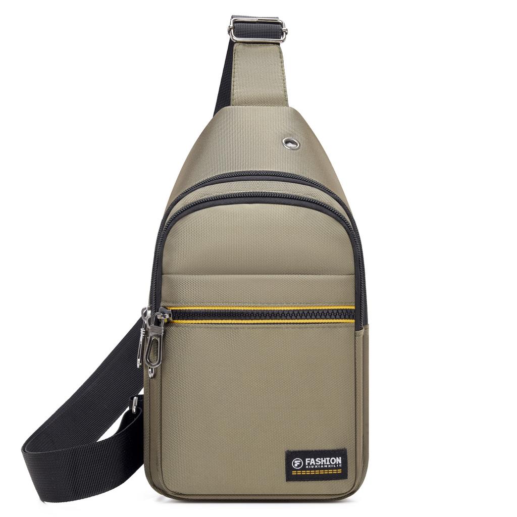 Men's Breast Bag, New Messenger Bag, Casual Men's Bag, Sports Backpack, Trendy Shoulder Bag, Oxford Cloth, Thickened and Wear-resistant.