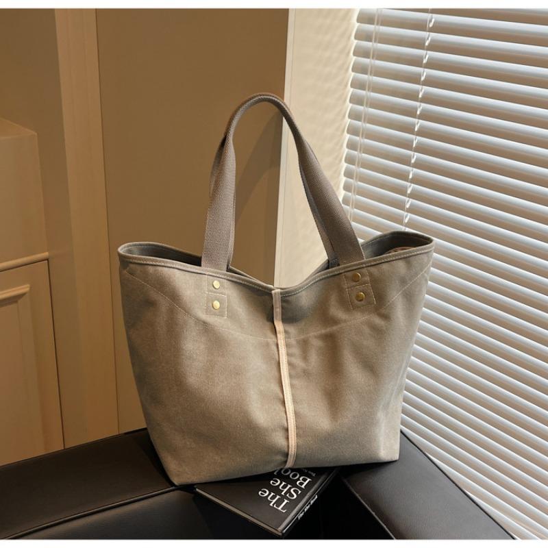 Simple literary tote bag women's spring leisure large-capacity shoulder bag commuter versatile underarm bag
