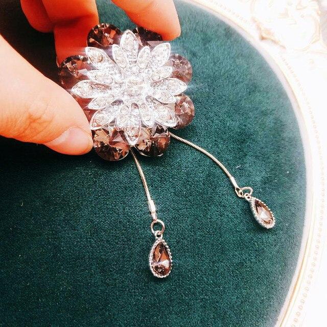 

Модные красивые ожерелья с цветком циркония, подвески для женщин, новый корейский стиль, свитер Chian Jewelry