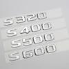 Logotipo Cromado ABS 3D S320 S350 S400 S450 S500 S550 S580 S600 Emblema Letras Porta-malas do Carro Para S W222 W223 Acessórios