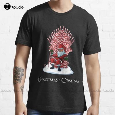 Christmas Is Coming Santa Candy Cane TShirt Christmas Is Coming Santa Is Coming TShirt Black And White Shirt Fashion Funny