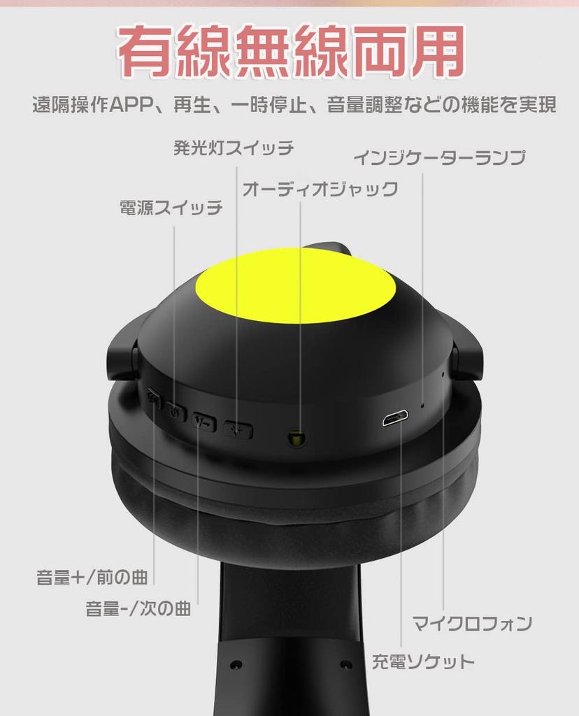 GHDVOP Cat Ear Headphones, Bluetooth 5.0, WiredWireless, Cute Gaming Headset with Retractable and Foldable Design, Built-in Microphone, 7 Colors,