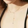 [Silver 925] Brilliant Pastel Mix Y-Line Necklace_NZ1150