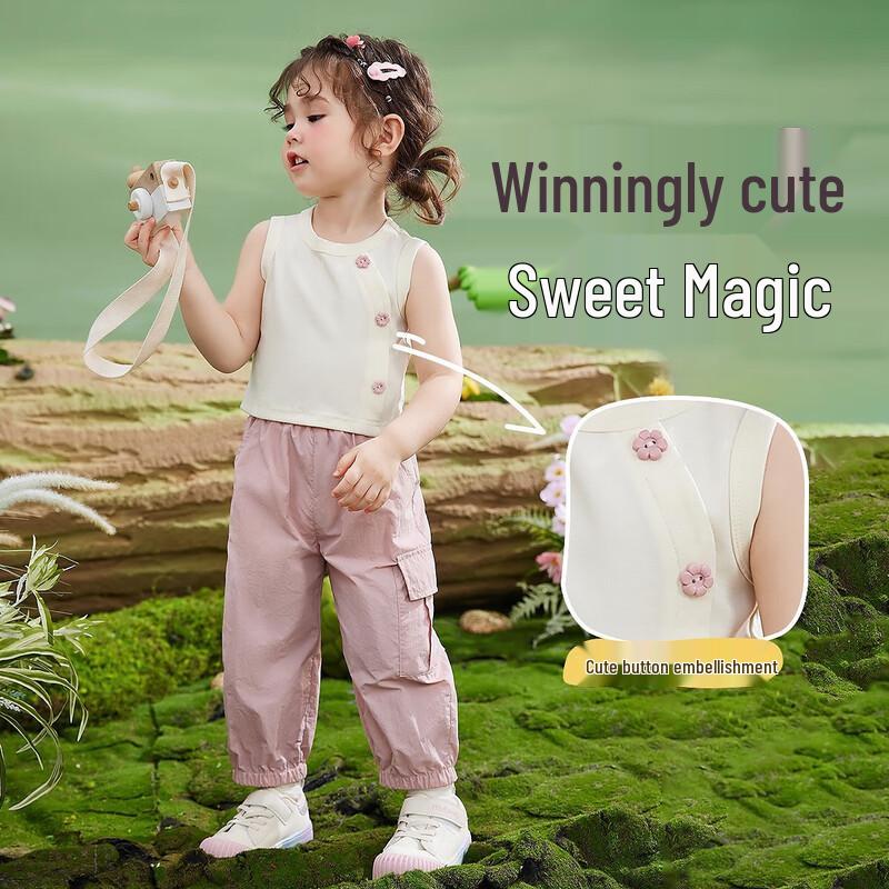 

ASK JUNIOR Girls Summer Sleeveless Top & Cargo Pants Set EU 35