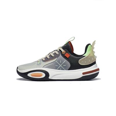 Junge Cloud Rutschfest Leicht Rebound Low-Top Basketballschuhe Kinder Basketballschuhe Grau Schwarz YKBT034-5