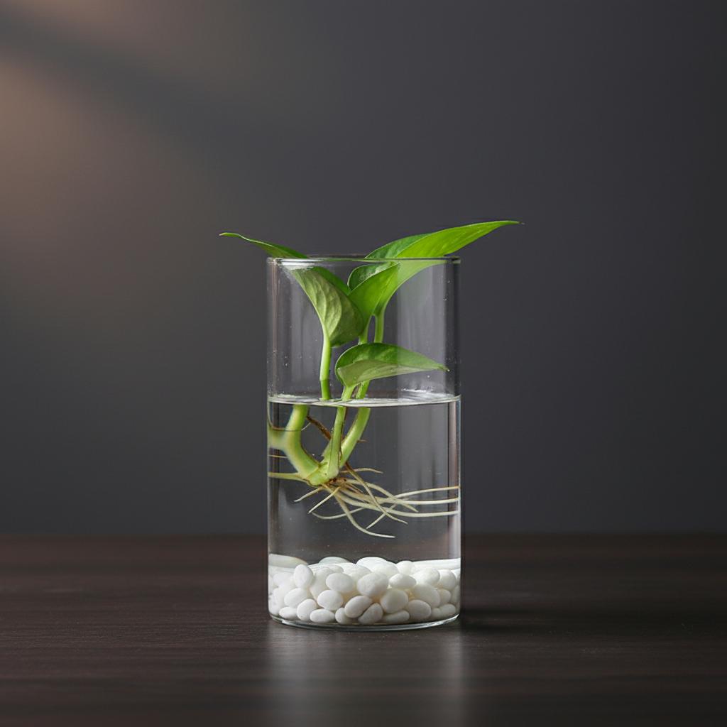 Borosilicate Glass Vase For Hydroponic Plants Straight Cylinder Design Indoor Desktop Decoration