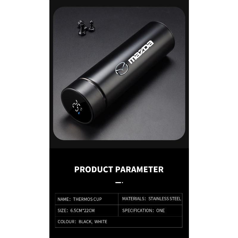 Smart termoflaska för bil med temperaturvisning Kaffekopp för Mazda 2 3 5 6 M5 Ms CX-4 CX-5 CX6 M3 M6 MX3 MX5 323 626 CX-3 5 8 9 MX-5 30 RX-8