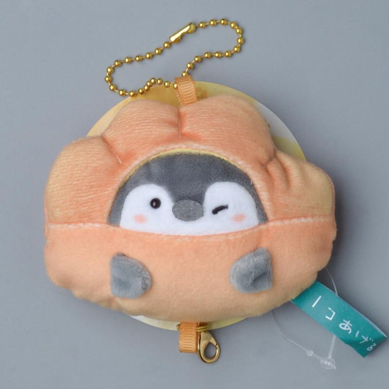 Egg Penguin Character Toast Pineapple Bun Plush Doll Keychain For Giving Gift
