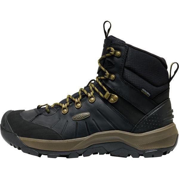 KEEN Men's REVEL IV MID POLAR Winter Trekking Boots Black/Lemon Curry 26.5 cm