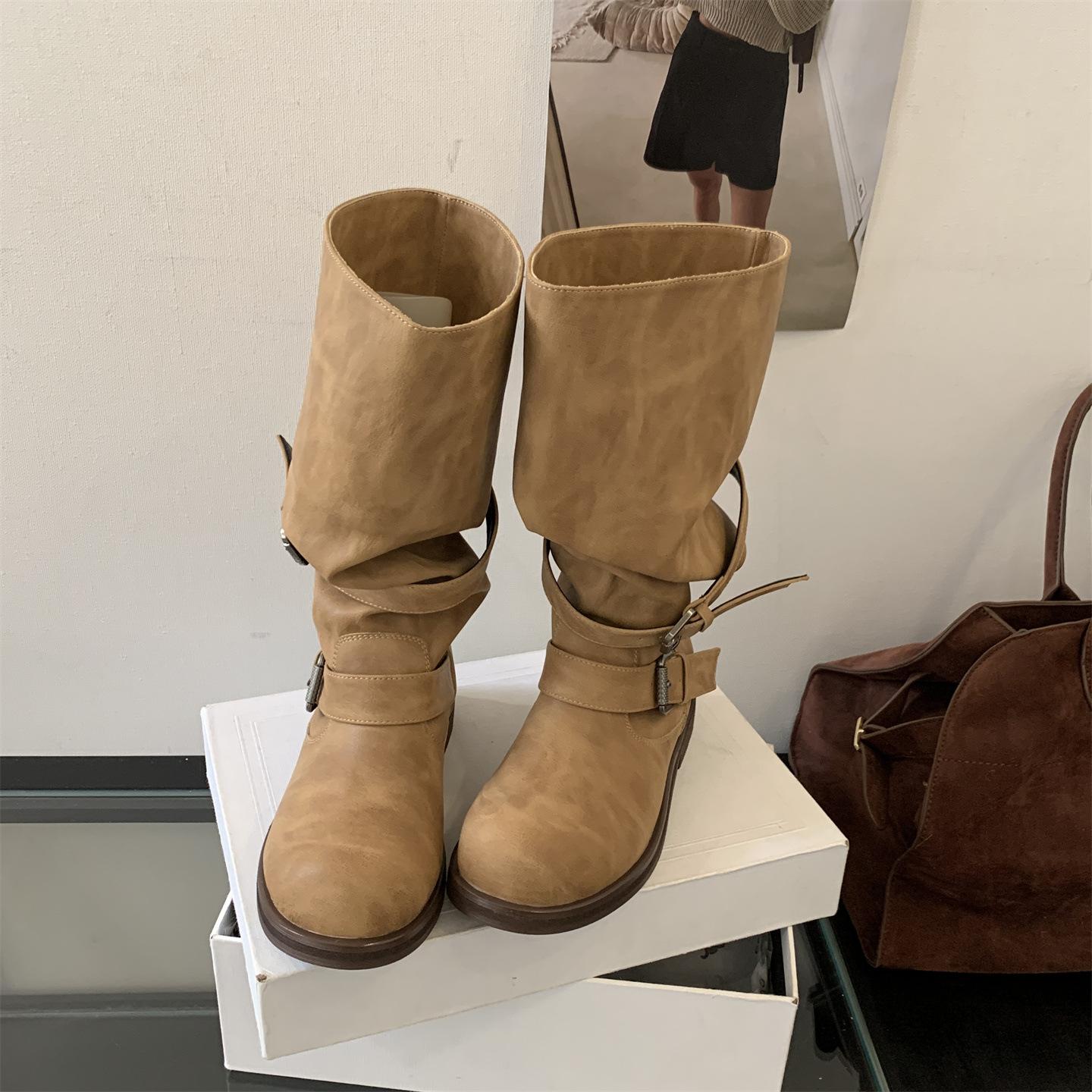 

2025 осень и зима новые корейская версия широкая голенище толстая подошва высокие короткие голенища сапоги двойного назначения женские сапоги-чулки женские сапоги-рыцари 40 хаки