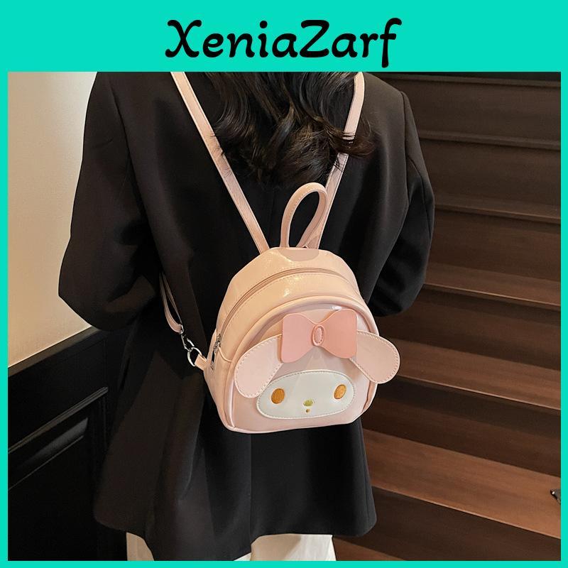 Melody Cartoon Girl Backpack Pu Material With Butterfly Bow For Daily Casual Use