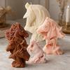 3D Double Horse Head Forest Elk Tree Stump Horse Head Flat Animal Silicone Candle Mold DIY Aromatherapy Candle Gypsum Home Decor