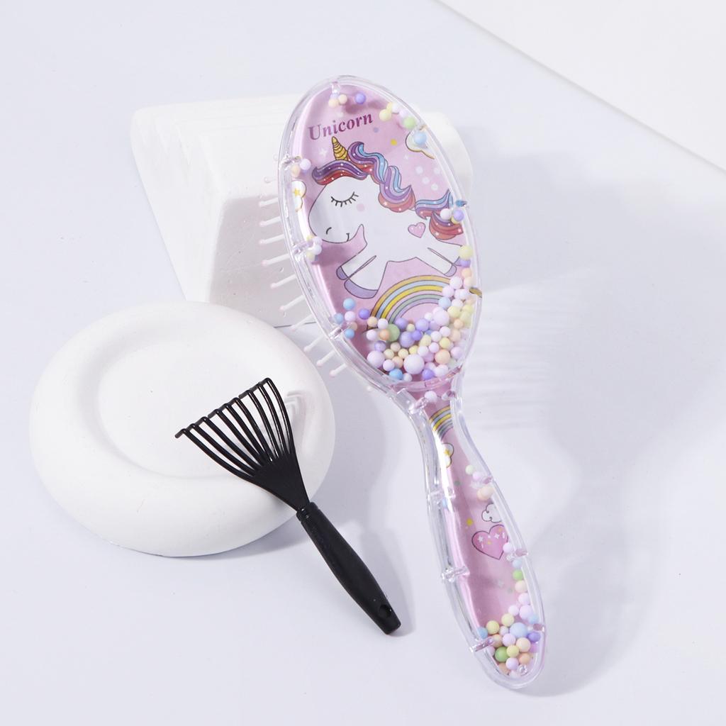 Cartoon pattern air cushion comb with cleaning claws set - non damaging hair massage brush, suitable for all hair types