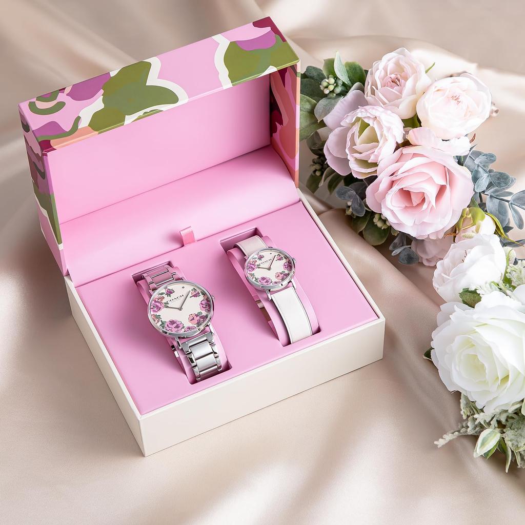 PERRY Watch Stainless Steel Mineral Glass Quartz Daily Waterproof 36MM 28MM Gift Set 14000094 Silver [Coach] & Women's [Item]