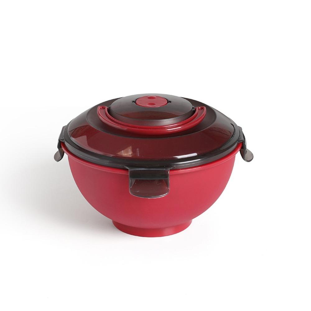Leak-Proof Ramen Bowl Sealed Lunch Box Food Container Soup Bowl Travel красный