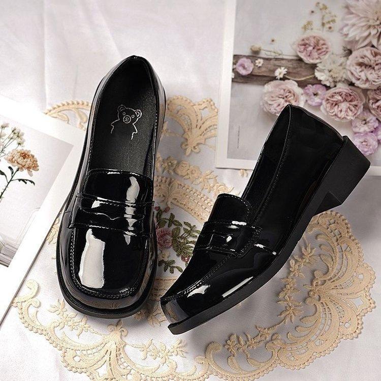 Japanese Retro Middle Heel Student Uniform Shoes Women's Summer 2025 New Models Increase British Style Small Leather Shoes College Style